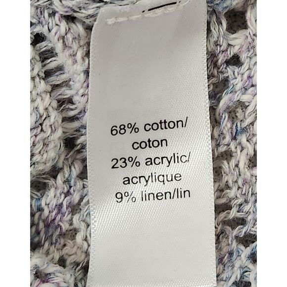 Maurices Gray Open Knit Round Neck Long Sleeve Sweater Top XS Lightweight Soft - Picture 6 of 6